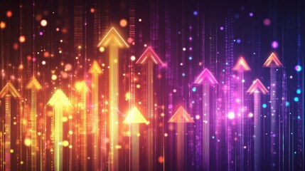 Poster - Accelerating glowing digital arrows abstract background graphic design high-tech environment dynamic viewpoint digital acceleration concept