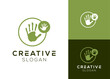 © fajarcome - Mother and child palm logo. Mother and child palm with muddy style logo design for children education