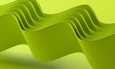 Poster - Modern Chartreuse Flowing Waves Background for Fresh Digital Design