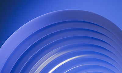 Poster - Monochromatic Blue Abstract Wallpaper: Interlocking Curved Sheets with Subtle Light and Shadow