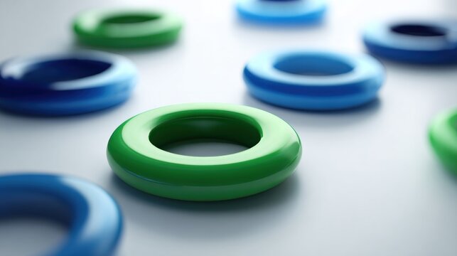 Abstract rings in vibrant colors
