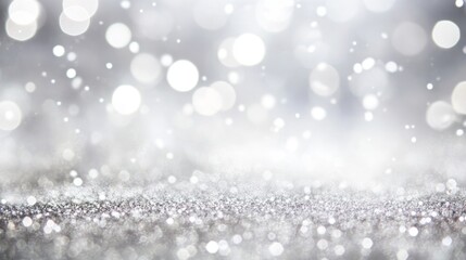 Poster - Creating a dreamy atmosphere soft white and silver glitter backdrop for events and celebrations