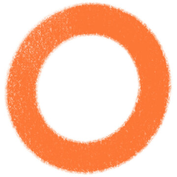 Textured Orange Letter O with Transparent Background in Abstract Style
