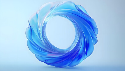Poster - circular blue wave graphic for ui design and marketing