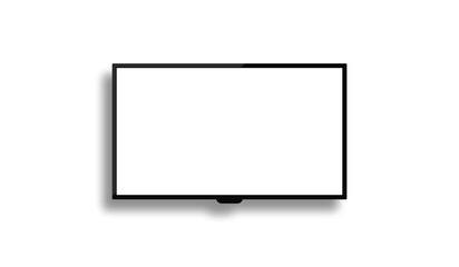 Poster - Realistic TV screen. Modern stylish lcd panel, led type. Large computer monitor display mockup. 