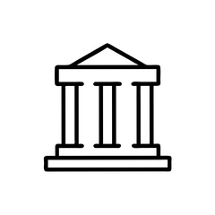 Aufkleber - Pillared Commercial Building Icon Representing Corporate Architecture, Business Infrastructure, and Office Complex