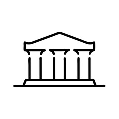 Aufkleber - Pillared Commercial Building Icon Representing Corporate Architecture, Business Infrastructure, and Office Complex