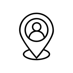 Aufkleber - Profile Pin Location Icon Representing User Position, Geolocation, and Personal Navigation