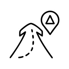 Aufkleber - Road Path with Navigation Arrow Icon Representing Travel Direction, Route Guidance, and GPS Navigation