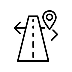 Aufkleber - Road Path with Navigation Arrow Icon Representing Travel Direction, Route Guidance, and GPS Navigation