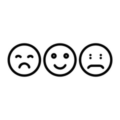 Poster - Sad and Happy Faces Row Icon Representing Emotional Feedback, Mood Range, and User Sentiment