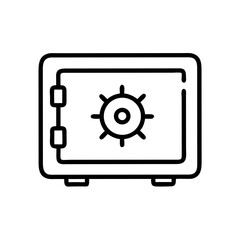Poster - Secure Vault Safe Icon Representing Protected Storage, Financial Security, and Confidential Asset Protection