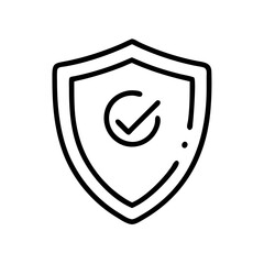 Poster - Security Shield Check Icon Representing Verified Protection, Trusted Access, and Safe Authorization