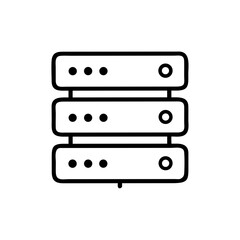 Poster - Server Rack Icon Representing Data Center, Network Storage, and Cloud Computing Infrastructure