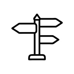 Aufkleber - Single Directional Signpost Icon Representing Navigation, Wayfinding, and Route Guidance
