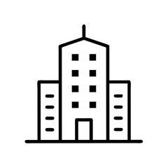Aufkleber - Six Window Corporate Tower Icon Representing Business Office Building and Commercial Urban Infrastructure
