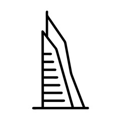 Aufkleber - Slanted Edge Skyscraper Icon Representing Modern High-Rise Architecture and Urban Business Infrastructure