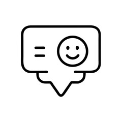 Poster - Smiley Comment Box Icon Representing Positive Feedback, User Interaction, and Social Engagement