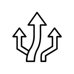 Aufkleber - Split Upward Route Arrows Icon Representing Directional Growth, Navigation Choices, and Strategic Pathways
