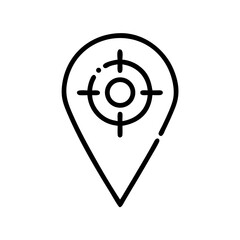Aufkleber - Target Locator with Pin Icon Representing Destination Marking, Location Accuracy, and Navigation Precision