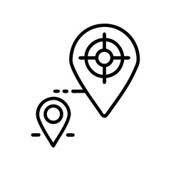 Aufkleber - Target Locator with Pin Icon Representing Destination Marking, Location Accuracy, and Navigation Precision
