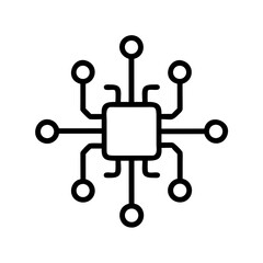 Poster - Technology Hub Network Icon Representing Digital Connectivity, Centralized Infrastructure, and Tech Ecosystem Integration