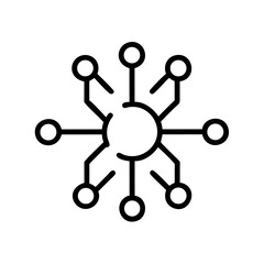 Poster - Technology Hub Network Icon Representing Digital Connectivity, Centralized Infrastructure, and Tech Ecosystem Integration
