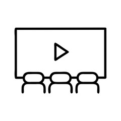 Poster - Theater Screen Icon Representing Film Viewing, Cinema Experience, and Entertainment Display

