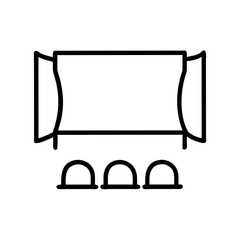 Poster - Theater Screen Icon Representing Film Viewing, Cinema Experience, and Entertainment Display

