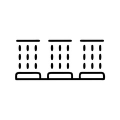 Aufkleber - Three Column Commercial Building Icon Representing Business Architecture, Retail Structure, and Urban Office Facility