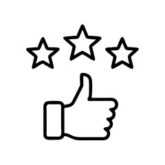 Poster - Thumbs Up with Five Stars Icon Representing Positive Feedback, High Rating, and Quality Approval