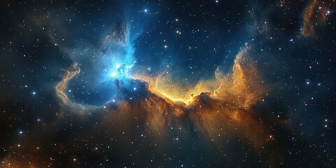 Wall Mural - Vibrant cosmic nebula with swirling gases and bright stars illuminating the deep universe at night