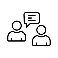 Poster - Two Users Messaging Icon Representing Online Communication, Chat Interaction, and Social Conversation Exchange