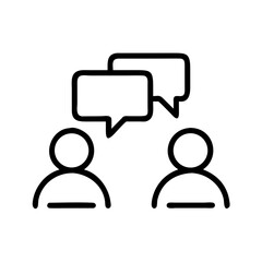 Poster - Two Users Messaging Icon Representing Online Communication, Chat Interaction, and Social Conversation Exchange