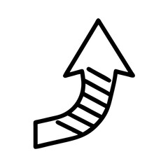 Poster - Upward Slanted Navigation Arrow Icon Representing Directional Movement, Forward Progress, and User Interface Guidance