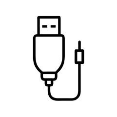 Poster - USB Cable Connector Icon Representing Data Transfer Cord, Power Supply Link, and Peripheral Device Connection