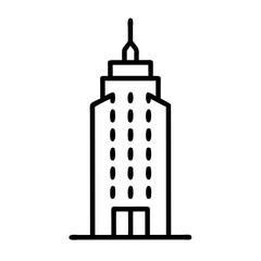 Poster - Urban Office Tower Icon Representing City Skyscraper, Commercial Building, and Corporate Workspace Architecture