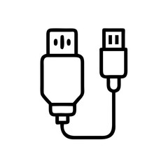 Poster - USB Cable Connector Icon Representing Data Transfer Cord, Power Supply Link, and Peripheral Device Connection