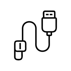 Poster - USB Cable Connector Icon Representing Data Transfer Cord, Power Supply Link, and Peripheral Device Connection