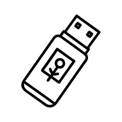 Poster - USB Flash Drive Icon Representing Portable Storage Device, Data Transfer, and External Memory Solution