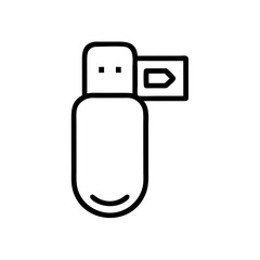 Poster - USB Stick with Rounded Edge Icon Representing Portable Data Storage, File Transfer, and External Memory Device