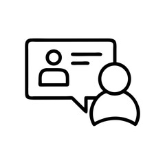 Poster - User Profile with Chat Icon Representing Online Communication, Messaging Interaction, and Digital User Identity