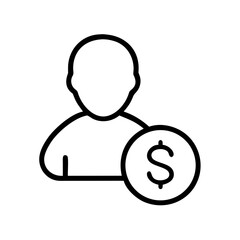 Poster - User Profile with Dollar Icon Representing Financial Account, Payment Identity, and Personal Economic Profile