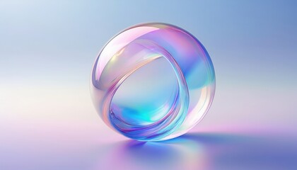 Aufkleber -  iridescent soap bubble cluster on pastel background for abstract web design, print, branding, or digital art concept