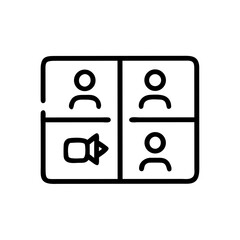 Poster - Video Call Grid Icon Representing Virtual Meeting, Online Conference, and Remote Team Communication Interface