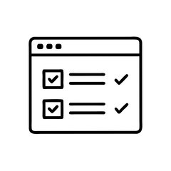 Poster - Webpage Survey Checklist Icon Representing Online Feedback Form, User Questionnaire, and Digital Evaluation