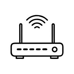 Poster - Wi-Fi Router Icon Representing Office Network Connectivity and Wireless Internet Access Device