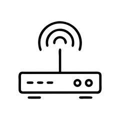 Poster - Wi-Fi Router Icon Representing Office Network Connectivity and Wireless Internet Access Device