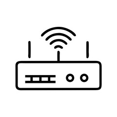 Poster - Wi-Fi Router Icon Representing Office Network Connectivity and Wireless Internet Access Device