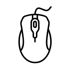 Fototapete - Wired Computer Mouse Icon Representing Desktop Input Device with Cable for Cursor Control and Navigation
